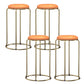 Glam Style Backless Barstool Round Counter Bar Stool with Metal Legs Orange 4 Piece Set Clearhalo 'Bar Furniture' 'Bar Stools' 'bar_stools' 'furn' 'furn_bar_stools' 'Furniture' 'Kitchen & Dining Furniture' 6832727
