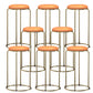 Glam Style Backless Barstool Round Counter Bar Stool with Metal Legs Orange 8 Piece Set Clearhalo 'Bar Furniture' 'Bar Stools' 'bar_stools' 'furn' 'furn_bar_stools' 'Furniture' 'Kitchen & Dining Furniture' 6832728