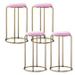 Glam Style Backless Barstool Round Counter Bar Stool with Metal Legs Pink 4 Piece Set Clearhalo 'Bar Furniture' 'Bar Stools' 'bar_stools' 'furn' 'furn_bar_stools' 'Furniture' 'Kitchen & Dining Furniture' 6832729