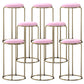 Glam Style Backless Barstool Round Counter Bar Stool with Metal Legs Pink 8 Piece Set Clearhalo 'Bar Furniture' 'Bar Stools' 'bar_stools' 'furn' 'furn_bar_stools' 'Furniture' 'Kitchen & Dining Furniture' 6832730