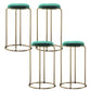 Glam Style Backless Barstool Round Counter Bar Stool with Metal Legs Blackish Green 4 Piece Set Clearhalo 'Bar Furniture' 'Bar Stools' 'bar_stools' 'furn' 'furn_bar_stools' 'Furniture' 'Kitchen & Dining Furniture' 6832731