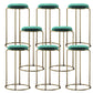 Glam Style Backless Barstool Round Counter Bar Stool with Metal Legs Blackish Green 8 Piece Set Clearhalo 'Bar Furniture' 'Bar Stools' 'bar_stools' 'furn' 'furn_bar_stools' 'Furniture' 'Kitchen & Dining Furniture' 6832732