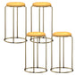 Glam Style Backless Barstool Round Counter Bar Stool with Metal Legs Yellow 4 Piece Set Clearhalo 'Bar Furniture' 'Bar Stools' 'bar_stools' 'furn' 'furn_bar_stools' 'Furniture' 'Kitchen & Dining Furniture' 6832733