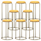 Glam Style Backless Barstool Round Counter Bar Stool with Metal Legs Yellow 8 Piece Set Clearhalo 'Bar Furniture' 'Bar Stools' 'bar_stools' 'furn' 'furn_bar_stools' 'Furniture' 'Kitchen & Dining Furniture' 6832734