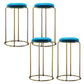 Glam Style Backless Barstool Round Counter Bar Stool with Metal Legs Royal Blue 4 Piece Set Clearhalo 'Bar Furniture' 'Bar Stools' 'bar_stools' 'furn' 'furn_bar_stools' 'Furniture' 'Kitchen & Dining Furniture' 6832735