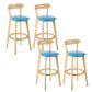 Industrial Backrest Armless Counter Stool Rubber Wood Bar Stool with Cushion for Cafe Light Blue 4 Piece Set Clearhalo 'Bar Furniture' 'Bar Stools' 'bar_stools' 'furn' 'furn_bar_stools' 'Furniture' 'Kitchen & Dining Furniture' 6832741