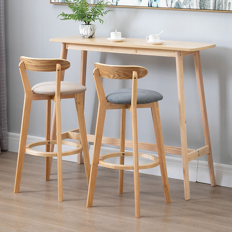 Industrial Backrest Armless Counter Stool Rubber Wood Bar Stool with Cushion for Cafe Clearhalo 'Bar Furniture' 'Bar Stools' 'bar_stools' 'furn' 'furn_bar_stools' 'Furniture' 'Kitchen & Dining Furniture' 6832744