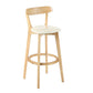 Industrial Backrest Armless Counter Stool Rubber Wood Bar Stool with Cushion for Cafe Off-White 1 Piece Clearhalo 'Bar Furniture' 'Bar Stools' 'bar_stools' 'furn' 'furn_bar_stools' 'Furniture' 'Kitchen & Dining Furniture' 6832746