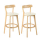 Industrial Backrest Armless Counter Stool Rubber Wood Bar Stool with Cushion for Cafe Off-White 2 Piece Set Clearhalo 'Bar Furniture' 'Bar Stools' 'bar_stools' 'furn' 'furn_bar_stools' 'Furniture' 'Kitchen & Dining Furniture' 6832749