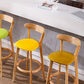 Industrial Backrest Armless Counter Stool Rubber Wood Bar Stool with Cushion for Cafe Clearhalo 'Bar Furniture' 'Bar Stools' 'bar_stools' 'furn' 'furn_bar_stools' 'Furniture' 'Kitchen & Dining Furniture' 6832750
