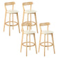 Industrial Backrest Armless Counter Stool Rubber Wood Bar Stool with Cushion for Cafe Off-White 4 Piece Set Clearhalo 'Bar Furniture' 'Bar Stools' 'bar_stools' 'furn' 'furn_bar_stools' 'Furniture' 'Kitchen & Dining Furniture' 6832751