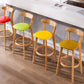 Industrial Backrest Armless Counter Stool Rubber Wood Bar Stool with Cushion for Cafe Clearhalo 'Bar Furniture' 'Bar Stools' 'bar_stools' 'furn' 'furn_bar_stools' 'Furniture' 'Kitchen & Dining Furniture' 6832754
