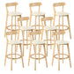 Industrial Backrest Armless Counter Stool Rubber Wood Bar Stool with Cushion for Cafe Off-White 8 Piece Set Clearhalo 'Bar Furniture' 'Bar Stools' 'bar_stools' 'furn' 'furn_bar_stools' 'Furniture' 'Kitchen & Dining Furniture' 6832755