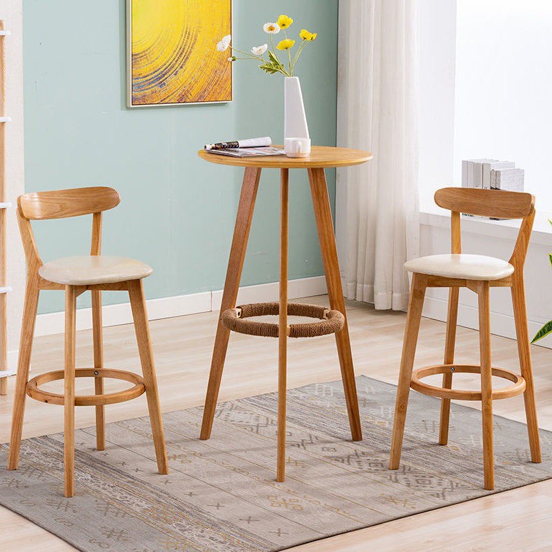 Industrial Backrest Armless Counter Stool Rubber Wood Bar Stool with Cushion for Cafe Clearhalo 'Bar Furniture' 'Bar Stools' 'bar_stools' 'furn' 'furn_bar_stools' 'Furniture' 'Kitchen & Dining Furniture' 6832756