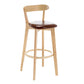 Industrial Backrest Armless Counter Stool Rubber Wood Bar Stool with Cushion for Cafe Brown 1 Piece Clearhalo 'Bar Furniture' 'Bar Stools' 'bar_stools' 'furn' 'furn_bar_stools' 'Furniture' 'Kitchen & Dining Furniture' 6832757