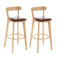 Industrial Backrest Armless Counter Stool Rubber Wood Bar Stool with Cushion for Cafe Brown 2 Piece Set Clearhalo 'Bar Furniture' 'Bar Stools' 'bar_stools' 'furn' 'furn_bar_stools' 'Furniture' 'Kitchen & Dining Furniture' 6832758