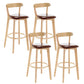 Industrial Backrest Armless Counter Stool Rubber Wood Bar Stool with Cushion for Cafe Brown 4 Piece Set Clearhalo 'Bar Furniture' 'Bar Stools' 'bar_stools' 'furn' 'furn_bar_stools' 'Furniture' 'Kitchen & Dining Furniture' 6832759