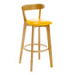 Industrial Backrest Armless Counter Stool Rubber Wood Bar Stool with Cushion for Cafe Light Yellow 1 Piece Clearhalo 'Bar Furniture' 'Bar Stools' 'bar_stools' 'furn' 'furn_bar_stools' 'Furniture' 'Kitchen & Dining Furniture' 6832762