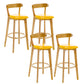 Industrial Backrest Armless Counter Stool Rubber Wood Bar Stool with Cushion for Cafe Light Yellow 4 Piece Set Clearhalo 'Bar Furniture' 'Bar Stools' 'bar_stools' 'furn' 'furn_bar_stools' 'Furniture' 'Kitchen & Dining Furniture' 6832764