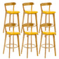 Industrial Backrest Armless Counter Stool Rubber Wood Bar Stool with Cushion for Cafe Light Yellow 6 Piece Set Clearhalo 'Bar Furniture' 'Bar Stools' 'bar_stools' 'furn' 'furn_bar_stools' 'Furniture' 'Kitchen & Dining Furniture' 6832765