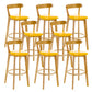 Industrial Backrest Armless Counter Stool Rubber Wood Bar Stool with Cushion for Cafe Light Yellow 8 Piece Set Clearhalo 'Bar Furniture' 'Bar Stools' 'bar_stools' 'furn' 'furn_bar_stools' 'Furniture' 'Kitchen & Dining Furniture' 6832766