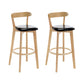 Industrial Backrest Armless Counter Stool Rubber Wood Bar Stool with Cushion for Cafe Black 2 Piece Set Clearhalo 'Bar Furniture' 'Bar Stools' 'bar_stools' 'furn' 'furn_bar_stools' 'Furniture' 'Kitchen & Dining Furniture' 6832768