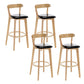 Industrial Backrest Armless Counter Stool Rubber Wood Bar Stool with Cushion for Cafe Black 4 Piece Set Clearhalo 'Bar Furniture' 'Bar Stools' 'bar_stools' 'furn' 'furn_bar_stools' 'Furniture' 'Kitchen & Dining Furniture' 6832769