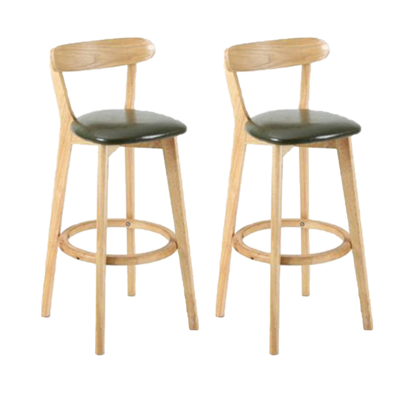 Industrial Backrest Armless Counter Stool Rubber Wood Bar Stool with Cushion for Cafe Army Green 2 Piece Set Clearhalo 'Bar Furniture' 'Bar Stools' 'bar_stools' 'furn' 'furn_bar_stools' 'Furniture' 'Kitchen & Dining Furniture' 6832773