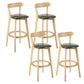 Industrial Backrest Armless Counter Stool Rubber Wood Bar Stool with Cushion for Cafe Army Green 4 Piece Set Clearhalo 'Bar Furniture' 'Bar Stools' 'bar_stools' 'furn' 'furn_bar_stools' 'Furniture' 'Kitchen & Dining Furniture' 6832774
