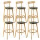 Industrial Backrest Armless Counter Stool Rubber Wood Bar Stool with Cushion for Cafe Army Green 6 Piece Set Clearhalo 'Bar Furniture' 'Bar Stools' 'bar_stools' 'furn' 'furn_bar_stools' 'Furniture' 'Kitchen & Dining Furniture' 6832775