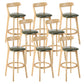 Industrial Backrest Armless Counter Stool Rubber Wood Bar Stool with Cushion for Cafe Army Green 8 Piece Set Clearhalo 'Bar Furniture' 'Bar Stools' 'bar_stools' 'furn' 'furn_bar_stools' 'Furniture' 'Kitchen & Dining Furniture' 6832776