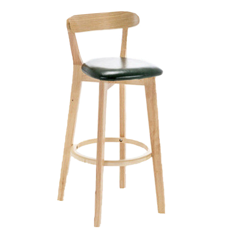 Industrial Backrest Armless Counter Stool Rubber Wood Bar Stool with Cushion for Cafe Blackish Green 1 Piece Clearhalo 'Bar Furniture' 'Bar Stools' 'bar_stools' 'furn' 'furn_bar_stools' 'Furniture' 'Kitchen & Dining Furniture' 6832777