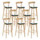 Industrial Backrest Armless Counter Stool Rubber Wood Bar Stool with Cushion for Cafe Blackish Green 8 Piece Set Clearhalo 'Bar Furniture' 'Bar Stools' 'bar_stools' 'furn' 'furn_bar_stools' 'Furniture' 'Kitchen & Dining Furniture' 6832781
