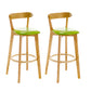 Industrial Backrest Armless Counter Stool Rubber Wood Bar Stool with Cushion for Cafe Green 2 Piece Set Clearhalo 'Bar Furniture' 'Bar Stools' 'bar_stools' 'furn' 'furn_bar_stools' 'Furniture' 'Kitchen & Dining Furniture' 6832783