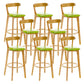 Industrial Backrest Armless Counter Stool Rubber Wood Bar Stool with Cushion for Cafe Green 8 Piece Set Clearhalo 'Bar Furniture' 'Bar Stools' 'bar_stools' 'furn' 'furn_bar_stools' 'Furniture' 'Kitchen & Dining Furniture' 6832786