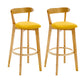 Industrial Backrest Armless Counter Stool Rubber Wood Bar Stool with Cushion for Cafe Yellow 2 Piece Set Clearhalo 'Bar Furniture' 'Bar Stools' 'bar_stools' 'furn' 'furn_bar_stools' 'Furniture' 'Kitchen & Dining Furniture' 6832788