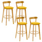 Industrial Backrest Armless Counter Stool Rubber Wood Bar Stool with Cushion for Cafe Yellow 4 Piece Set Clearhalo 'Bar Furniture' 'Bar Stools' 'bar_stools' 'furn' 'furn_bar_stools' 'Furniture' 'Kitchen & Dining Furniture' 6832789