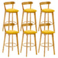 Industrial Backrest Armless Counter Stool Rubber Wood Bar Stool with Cushion for Cafe Yellow 6 Piece Set Clearhalo 'Bar Furniture' 'Bar Stools' 'bar_stools' 'furn' 'furn_bar_stools' 'Furniture' 'Kitchen & Dining Furniture' 6832790