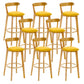 Industrial Backrest Armless Counter Stool Rubber Wood Bar Stool with Cushion for Cafe Yellow 8 Piece Set Clearhalo 'Bar Furniture' 'Bar Stools' 'bar_stools' 'furn' 'furn_bar_stools' 'Furniture' 'Kitchen & Dining Furniture' 6832791