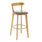 Industrial Backrest Armless Counter Stool Rubber Wood Bar Stool with Cushion for Cafe Grey 1 Piece Clearhalo 'Bar Furniture' 'Bar Stools' 'bar_stools' 'furn' 'furn_bar_stools' 'Furniture' 'Kitchen & Dining Furniture' 6832792