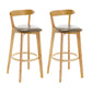Industrial Backrest Armless Counter Stool Rubber Wood Bar Stool with Cushion for Cafe Grey 2 Piece Set Clearhalo 'Bar Furniture' 'Bar Stools' 'bar_stools' 'furn' 'furn_bar_stools' 'Furniture' 'Kitchen & Dining Furniture' 6832793