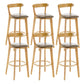 Industrial Backrest Armless Counter Stool Rubber Wood Bar Stool with Cushion for Cafe Grey 6 Piece Set Clearhalo 'Bar Furniture' 'Bar Stools' 'bar_stools' 'furn' 'furn_bar_stools' 'Furniture' 'Kitchen & Dining Furniture' 6832795