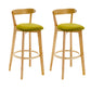 Industrial Backrest Armless Counter Stool Rubber Wood Bar Stool with Cushion for Cafe Light Green 2 Piece Set Clearhalo 'Bar Furniture' 'Bar Stools' 'bar_stools' 'furn' 'furn_bar_stools' 'Furniture' 'Kitchen & Dining Furniture' 6832798
