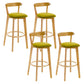 Industrial Backrest Armless Counter Stool Rubber Wood Bar Stool with Cushion for Cafe Light Green 4 Piece Set Clearhalo 'Bar Furniture' 'Bar Stools' 'bar_stools' 'furn' 'furn_bar_stools' 'Furniture' 'Kitchen & Dining Furniture' 6832799