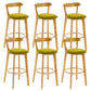 Industrial Backrest Armless Counter Stool Rubber Wood Bar Stool with Cushion for Cafe Light Green 6 Piece Set Clearhalo 'Bar Furniture' 'Bar Stools' 'bar_stools' 'furn' 'furn_bar_stools' 'Furniture' 'Kitchen & Dining Furniture' 6832800