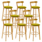 Industrial Backrest Armless Counter Stool Rubber Wood Bar Stool with Cushion for Cafe Light Green 8 Piece Set Clearhalo 'Bar Furniture' 'Bar Stools' 'bar_stools' 'furn' 'furn_bar_stools' 'Furniture' 'Kitchen & Dining Furniture' 6832801