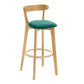Industrial Backrest Armless Counter Stool Rubber Wood Bar Stool with Cushion for Cafe Mint Green 1 Piece Clearhalo 'Bar Furniture' 'Bar Stools' 'bar_stools' 'furn' 'furn_bar_stools' 'Furniture' 'Kitchen & Dining Furniture' 6832802