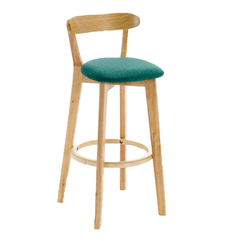 Industrial Backrest Armless Counter Stool Rubber Wood Bar Stool with Cushion for Cafe Mint Green 1 Piece Clearhalo 'Bar Furniture' 'Bar Stools' 'bar_stools' 'furn' 'furn_bar_stools' 'Furniture' 'Kitchen & Dining Furniture' 6832802