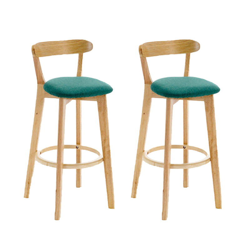 Industrial Backrest Armless Counter Stool Rubber Wood Bar Stool with Cushion for Cafe Mint Green 2 Piece Set Clearhalo 'Bar Furniture' 'Bar Stools' 'bar_stools' 'furn' 'furn_bar_stools' 'Furniture' 'Kitchen & Dining Furniture' 6832803