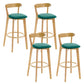 Industrial Backrest Armless Counter Stool Rubber Wood Bar Stool with Cushion for Cafe Mint Green 4 Piece Set Clearhalo 'Bar Furniture' 'Bar Stools' 'bar_stools' 'furn' 'furn_bar_stools' 'Furniture' 'Kitchen & Dining Furniture' 6832804